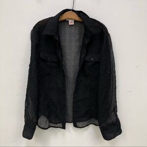 Vintage Nine West Sheer Gauzy Button Down